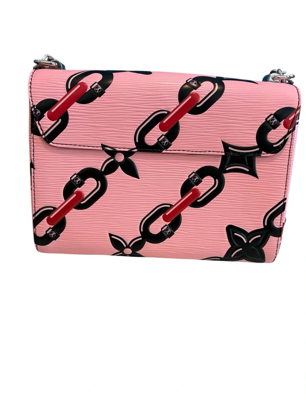 Louis Vuitton Flower Twist Shoulder Bag with Silver Hardware